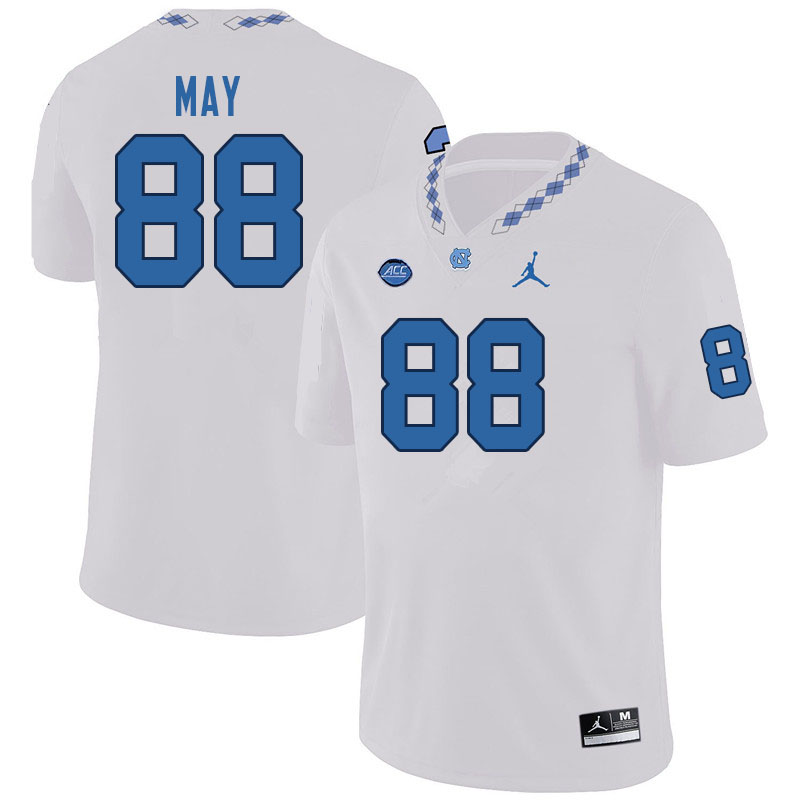 Men #88 Deems May North Carolina Tar Heels College Football Jerseys Sale-White